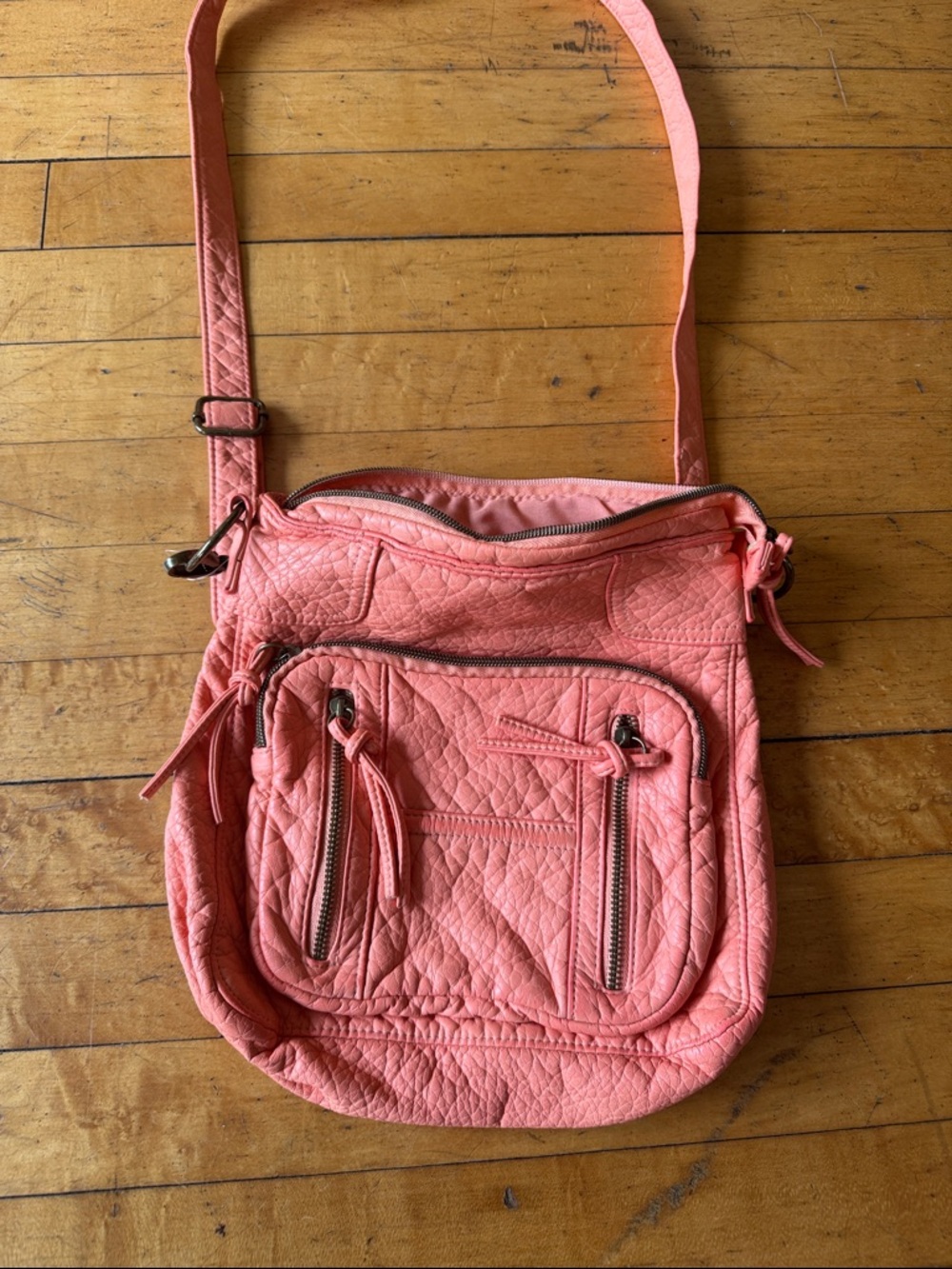 Orange Quilted Crossbody Bag/Purse